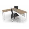 L Shape writing table with metal leg office furniture office table desk Malaysia kuala lumpur shah alam