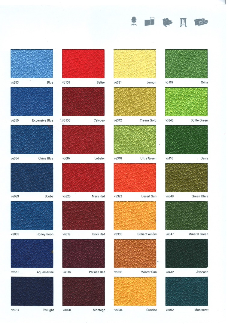 Fabric color chart 2019