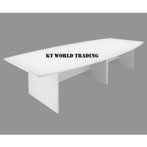 KT-HC30W BOAT SHAPE CONFERENCE TABLE MEETING TABLE fully white color office furniture Malaysia kuala lumpur shah alam petaling jaya
