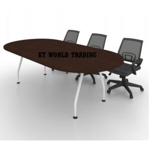 OVAL CONFERENCE TABLE WITH METAL A LEG WALNUT TOP malaysia kuala lumpur shah alam klang valley