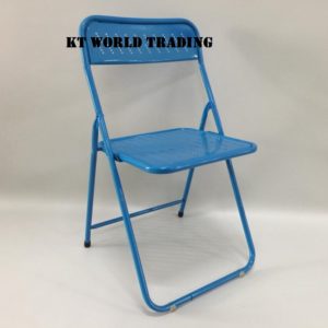 foldable metal chair blue color office furniture malaysia kuala lumpur shah alam klang valley