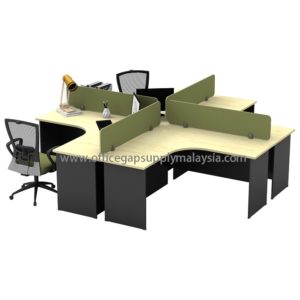 KT-PW30 office partition workstation 4 seater office furniture malaysia