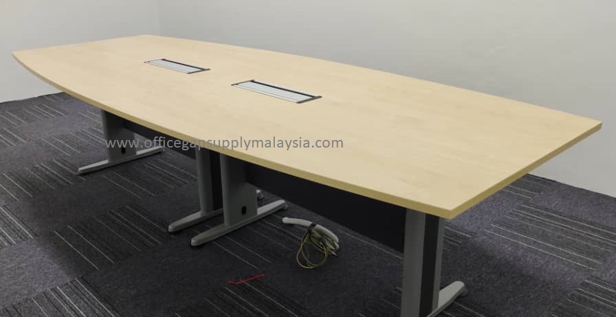 10ft Boat-Shape Conference Table TBB30 maple top malaysia kuala lumpur shah alam klang valley