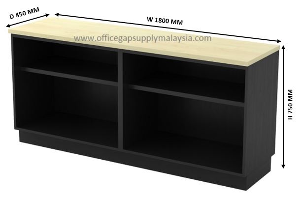 Low Cabinet Dual Open Shelf (Same High as Table) Model T-YOO7160 1800mm malaysia kuala lumpur shah alam klang valley