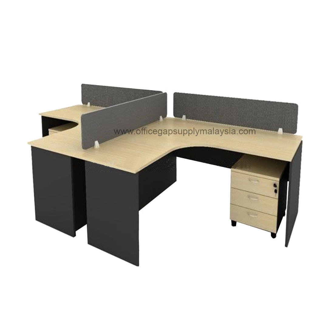 office partition workstation 4 seater office furniture malaysia kuala lumpur shah alam klang valley