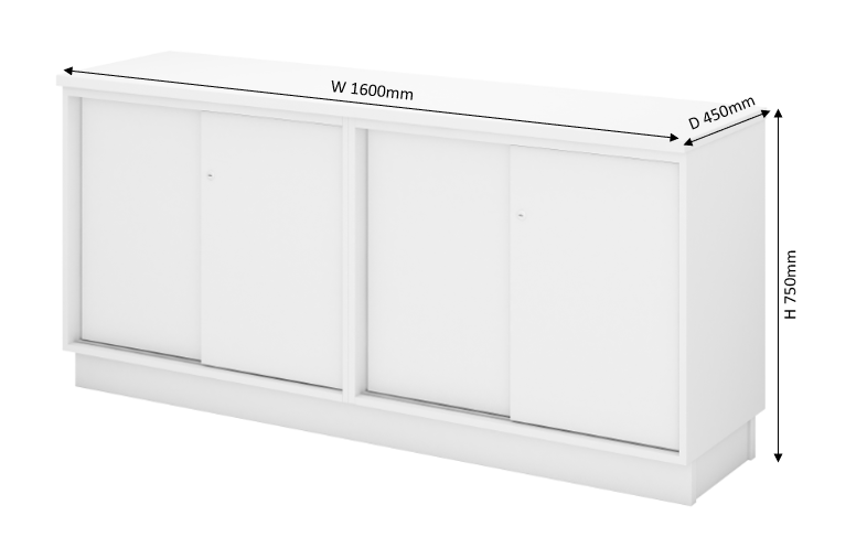 Low Cabinet Dual Sliding Door (Same High as Table) KT-QYSS750