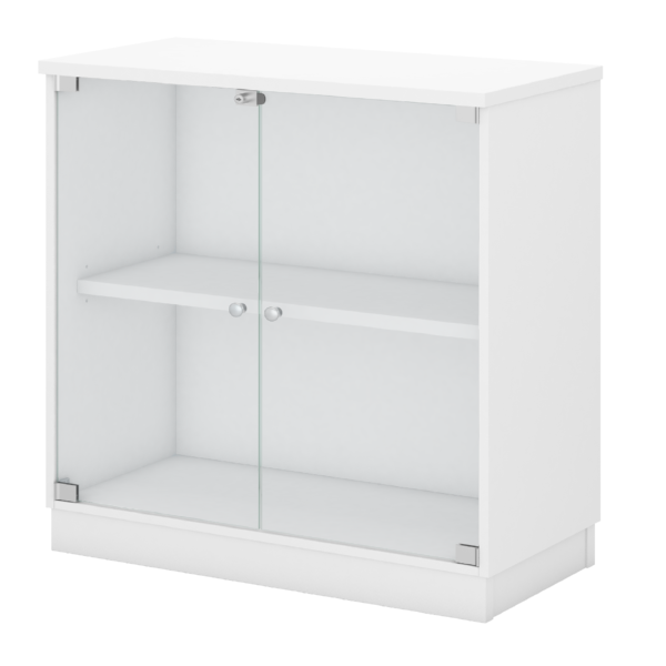 Low Cabinet swinging glass door Q-YG9_full white
