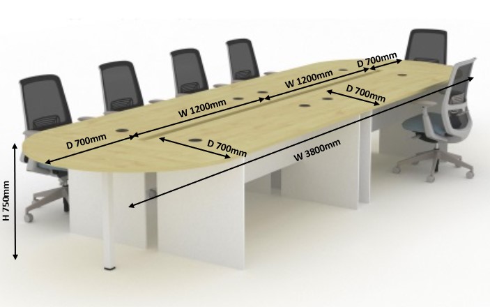 12.5ft Oval Conference Table Model KT-WC38 malaysia kuala lumpur shah alam klang valley