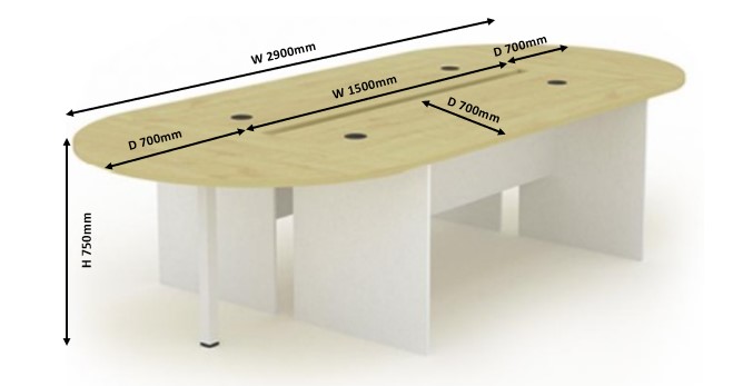 9.5ft Oval Conference Table Model KT-WC29 malaysia kuala lumpur shah alam klang valley