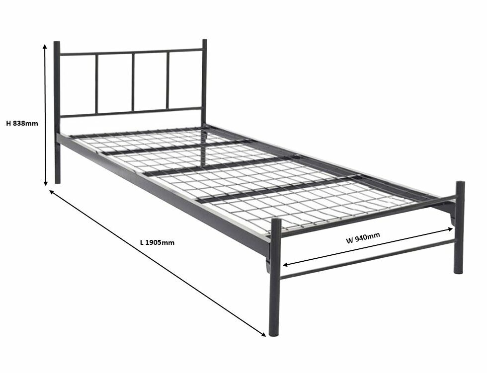 Hostel Single Decker Metal Bed Frame with Plywood : KT-HSD705 malaysia kuala lumpur shah alam klang valley