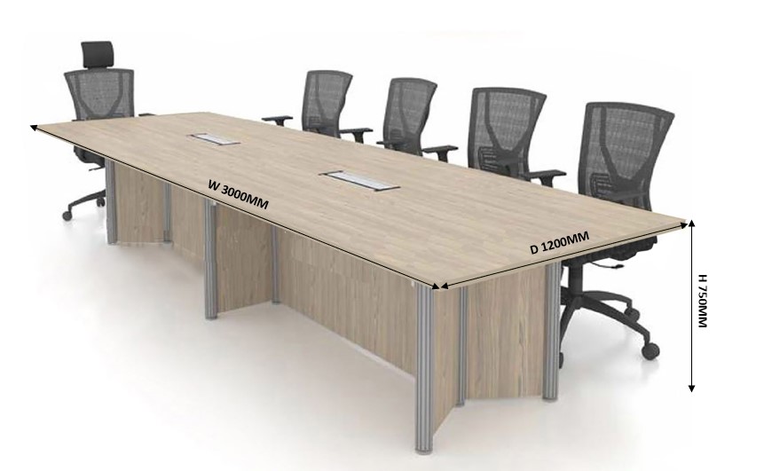 10ft Rectangular Conference Table with Pole Leg Model KT-FXR10 malaysia kuala lumpur shah alam klang valley