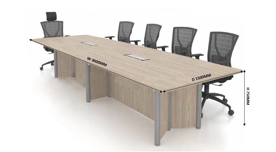 12ft Rectangular Conference Table with Pole Leg Model KT-FXR12 malaysia kuala lumpur shah alam klang valley