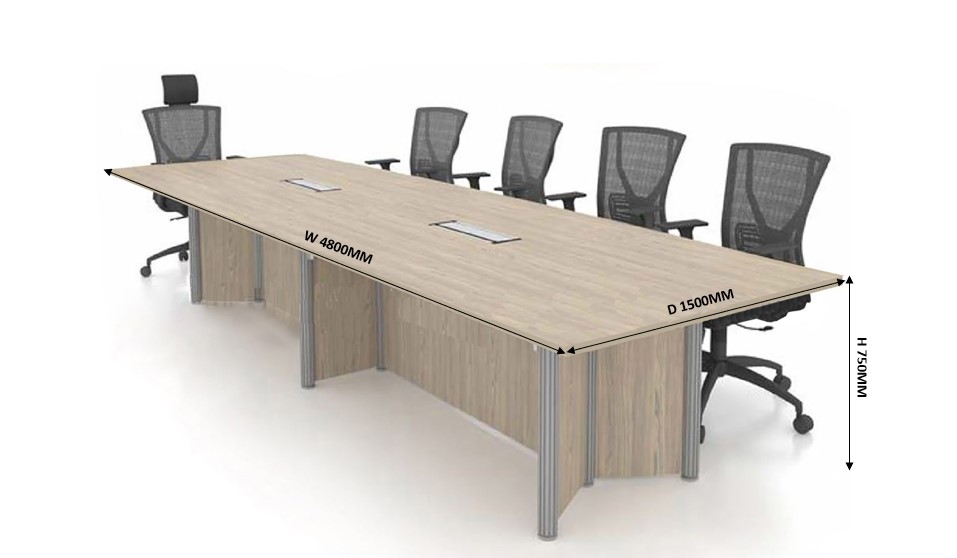 16ft Rectangular Conference Table with Pole Leg Model KT-FXR16 malaysia kuala lumpur shah alam klang valley