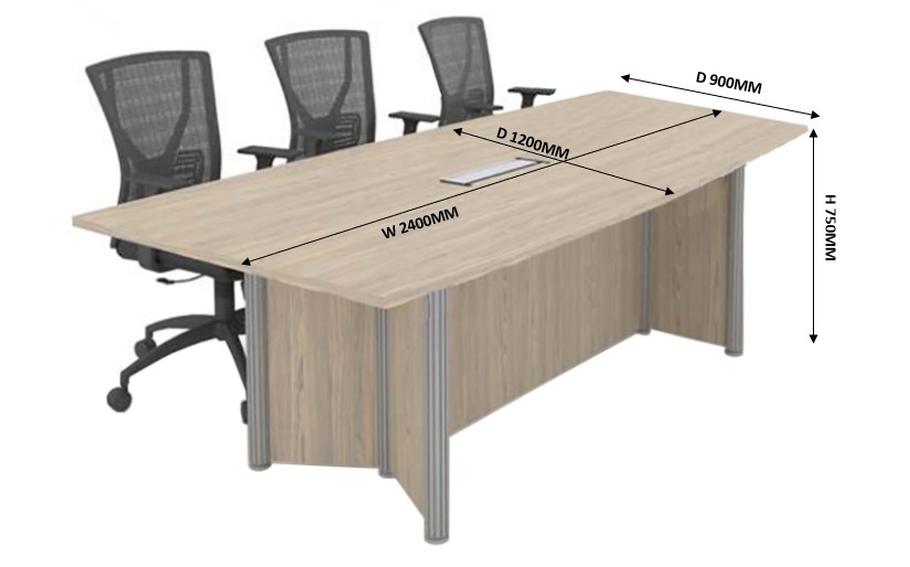 8ft Boat-Shape Conference Table with Pole Leg Model KT-FXB8 malaysia kuala lumpur shah alam klang valley