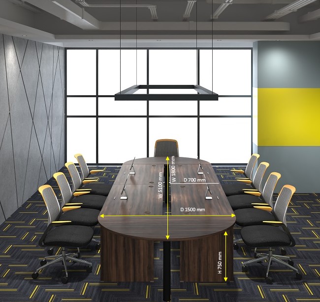 17ft Oval Conference Table Model KT-WE51 malaysia kuala lumpur shah alam klang valley